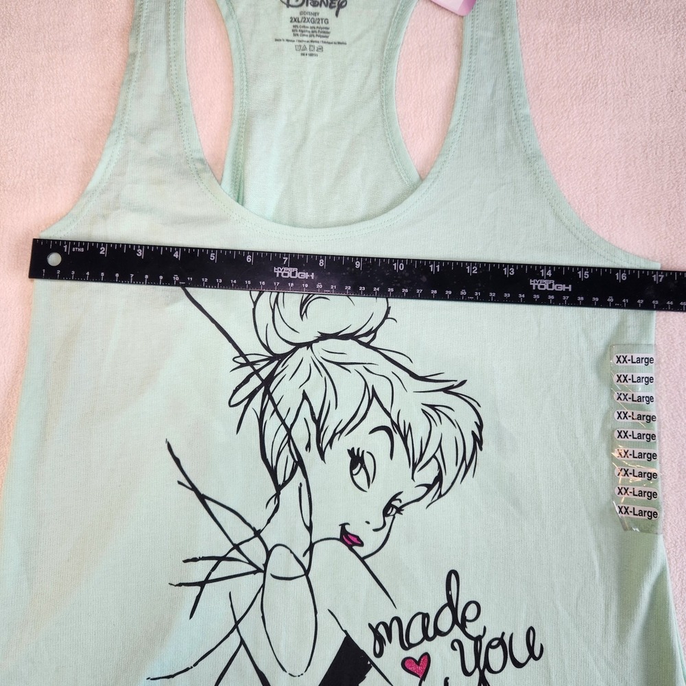 DISNEY x DEL SOL Tinkerbell Tank Top Women 2XL Blue Color Changing Racerback NEW - Picture 7 of 9